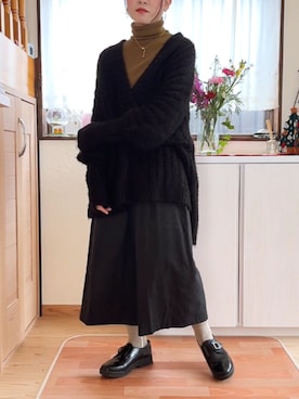 「LA BELLE ETUDE（ラベルエチュード）のアイテム（ニット/セーター）」を使った、moさん（レディース・155cm）の冬コーディネート
