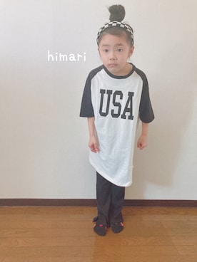 「Bee des Bee（ビーデスビー）のアイテム（パンツ）」を使った、ひぃちゃんさん（キッズ・130cm）の春コーディネート