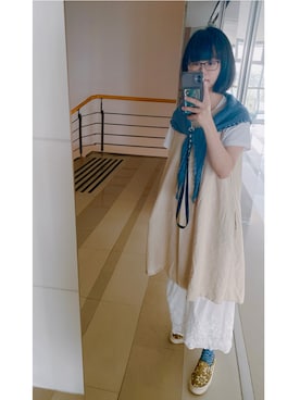 「アイテム（スリッポン、イエロー系）」を使った、Chiさん（レディース・160cm）の秋コーディネート