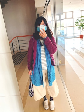 「無印良品（ムジルシリョウヒン）のアイテム（デニムジャケット）」を使った、Chiさん（レディース・160cm）の冬コーディネート