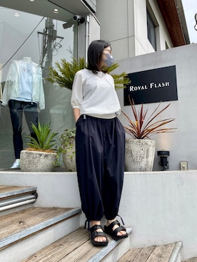 「TAKAHIROMIYASHITATheSoloIst.（タカヒロミヤシタザソロイスト）のアイテム（サンダル）」を使った、53himiさん（レディース・161cm）の春コーディネート