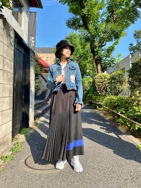「ISAMU KATAYAMA BACKLASH（イサムカタヤマバックラッシュ）のアイテム（帽子）」を使った、53himiさん（レディース・161cm）の夏コーディネート