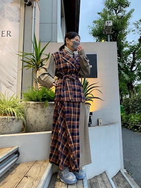 「ロイヤルフラッシュ」｜「アイテム（その他アウター）」を使った、53himiさん（レディース・161cm）の秋コーディネート