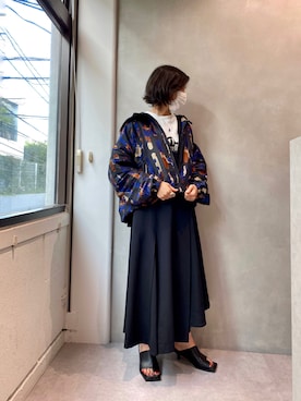 「Y-3（ワイスリー）のアイテム（その他アウター）」を使った、53himiさん（レディース・161cm）の夏コーディネート