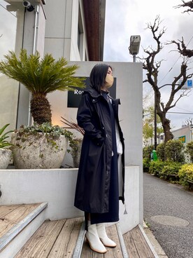 「MONCLER（モンクレール）のアイテム（ジャケット/アウター）」を使った、53himiさん（レディース・161cm）の春コーディネート