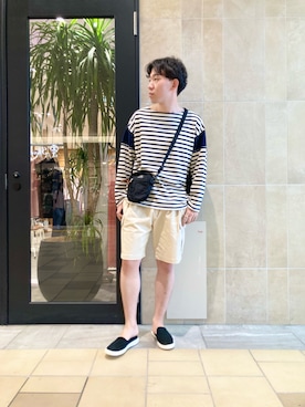 「グレゴリー」｜「アイテム（スリッポン）」を使った、Sumitoさん（メンズ・175cm）の夏コーディネート