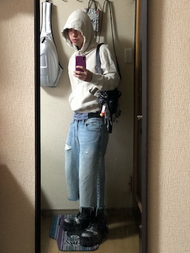 「BALENCIAGA（バレンシアガ）のアイテム（ブーツ）」を使った、団長さん（メンズ・160cm）の秋コーディネート