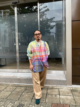 「mii（ミー）のアイテム」を使った、森本さん（メンズ・160cm）の夏コーディネート