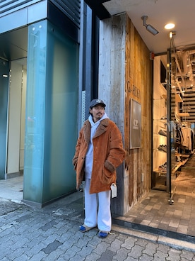 「アイテム（パーカー）」を使った、森本さん（メンズ・160cm）の秋コーディネート