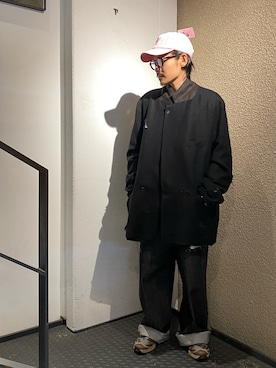 「アイテム（キャップ）」を使った、森本さん（メンズ・160cm）の秋コーディネート