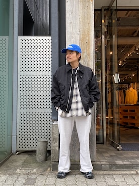 「YOKE（ヨーク）のアイテム（ジャケット/アウター）」を使った、森本さん（メンズ・160cm）の春コーディネート