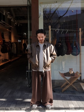 森本さん（メンズ・160cm）の冬コーディネート