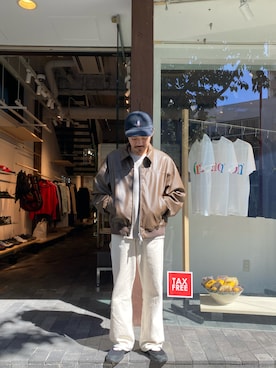 「Toironier（トワロニエ）のアイテム」を使った、森本さん（メンズ・160cm）の春コーディネート