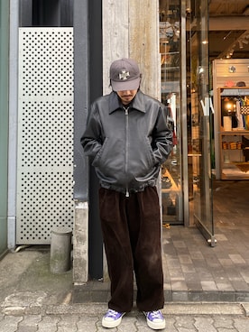 「YOKE（ヨーク）のアイテム」を使った、森本さん（メンズ・160cm）の冬コーディネート