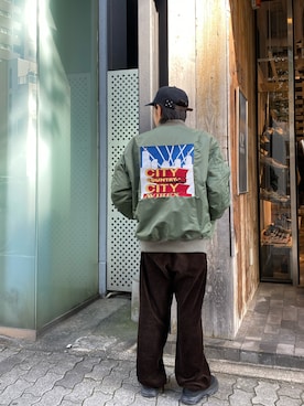 「アイテム（MA-1）」を使った、森本さん（メンズ・160cm）の秋コーディネート