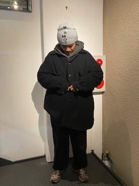 「アイテム（ニット/セーター）」を使った、森本さん（メンズ・160cm）の秋コーディネート