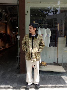 「Toironier（トワロニエ）のアイテム」を使った、森本さん（メンズ・160cm）の春コーディネート