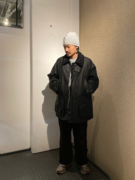 「アイテム（カバーオール）」を使った、森本さん（メンズ・160cm）の冬コーディネート