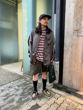「SHINYAKOZUKA（シンヤコヅカ）のアイテム（パンツ）」を使った、森本さん（メンズ・160cm）の夏コーディネート