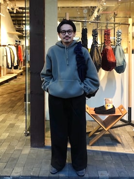 「guepard（ギュパール）のアイテム」を使った、森本さん（メンズ・160cm）の冬コーディネート