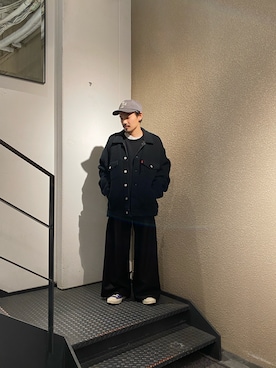 「YOKE（ヨーク）のアイテム」を使った、森本さん（メンズ・160cm）の冬コーディネート