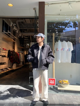 「Toironier（トワロニエ）のアイテム」を使った、森本さん（メンズ・160cm）の春コーディネート