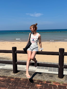 「TKEES（ティキーズ）のアイテム」を使った、akaneさん（レディース・155cm）の夏コーディネート