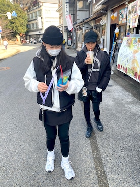 「アイテム（パンツ）」を使った、kankitsu🍊さん（キッズ・148cm）の冬コーディネート