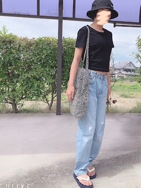 「CIAOPANIC TYPY（チャオパニックティピー）のアイテム（サンダル）」を使った、kankitsu🍊さん（キッズ・144cm）の夏コーディネート