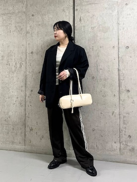 「KBF（ケイビーエフ）のシアーベロアシャーリングスリーブトップス（Tシャツ/カットソー）」を使った、わたさん（レディース・156cm）の秋コーディネート