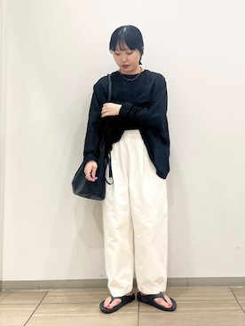 「アイテム（アクセサリー、レッド系）」を使った、わたさん（レディース・156cm）の夏コーディネート