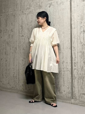 「150cm台コーデ」｜「アイテム（パンツ）」を使った、わたさん（レディース・156cm）の夏コーディネート