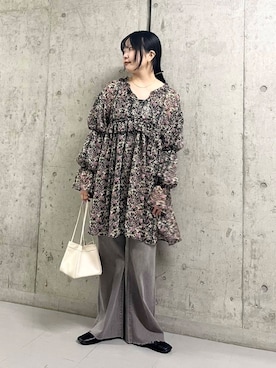 「アイテム（バレエシューズ）」を使った、わたさん（レディース・156cm）の春コーディネート