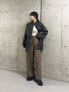 「新作」｜「アイテム（その他アウター）」を使った、わたさん（レディース・156cm）の冬コーディネート