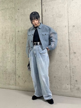 「アイテム（シュシュ）」を使った、わたさん（レディース・156cm）の夏コーディネート