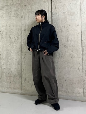 「KBF（ケイビーエフ）のアイテム（ブルゾン）」を使った、わたさん（レディース・156cm）の秋コーディネート