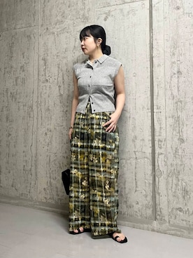 「柄物」｜わたさん（レディース・156cm）の夏コーディネート
