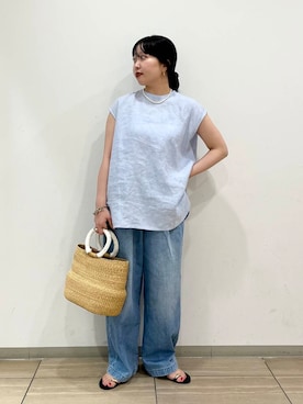 「NICOLAS LAINAS（ニコラスライナス）のアイテム」を使った、わたさん（レディース・156cm）の夏コーディネート