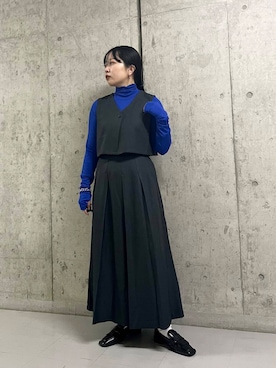 「KBF（ケイビーエフ）のベストセパレートワンピース（ワンピース）」を使った、わたさん（レディース・156cm）の秋コーディネート