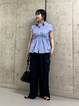 「アイテム（ネックレス、ホワイト系）」を使った、わたさん（レディース・156cm）の夏コーディネート
