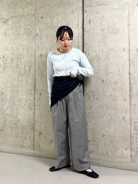 「春カラー」｜「アイテム（バレエシューズ）」を使った、わたさん（レディース・156cm）の冬コーディネート