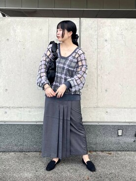 「アイテム（シュシュ）」を使った、わたさん（レディース・156cm）の夏コーディネート