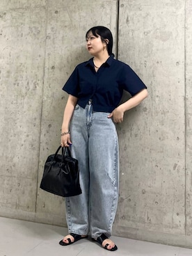 「アイテム（アクセサリー、ホワイト系）」を使った、わたさん（レディース・156cm）の夏コーディネート