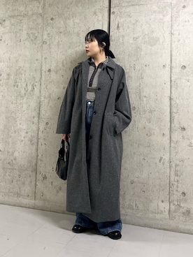 「アイテム（ステンカラーコート）」を使った、わたさん（レディース・156cm）の秋コーディネート