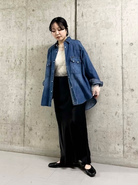 「春カラー」｜「アイテム（バレエシューズ）」を使った、わたさん（レディース・156cm）の春コーディネート