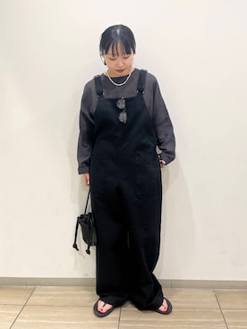 「ラフコーデ」｜「アイテム（オールインワン・サロペット）」を使った、わたさん（レディース・156cm）の夏コーディネート