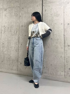 「アイテム（バレエシューズ）」を使った、わたさん（レディース・156cm）の春コーディネート