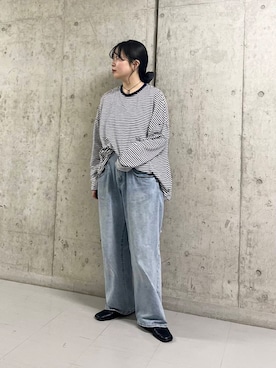 「春カラー」｜「アイテム（バレエシューズ）」を使った、わたさん（レディース・156cm）の春コーディネート