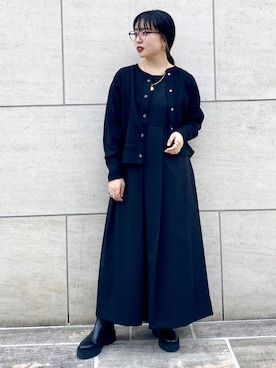 「レトロワンピース」｜「アイテム（その他）」を使った、わたさん（レディース・156cm）の秋コーディネート