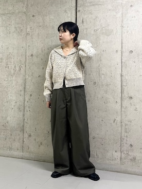 「KBF（ケイビーエフ）のアイテム（スラックス）」を使った、わたさん（レディース・156cm）の冬コーディネート